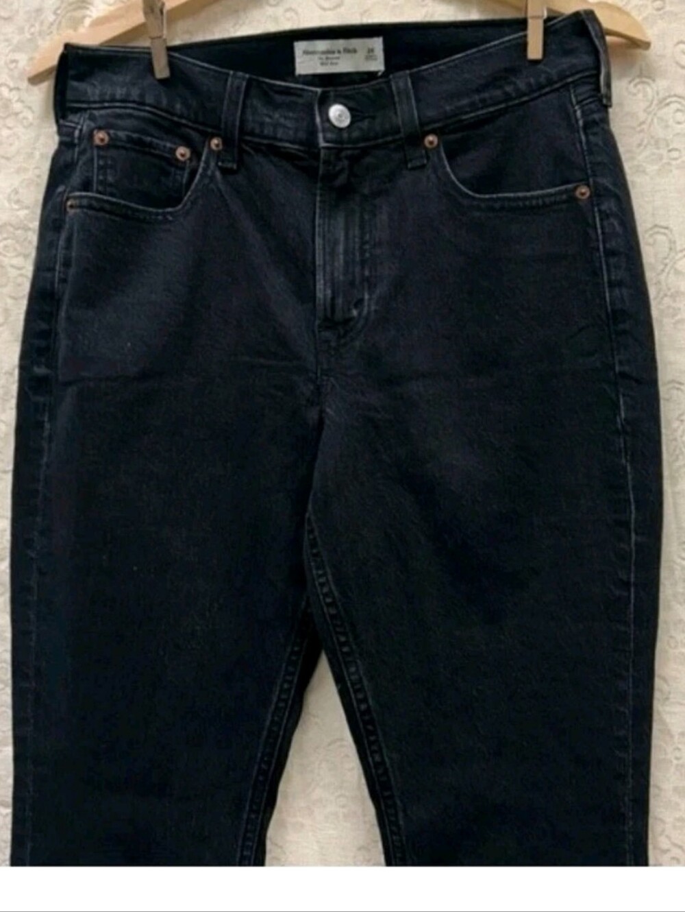 ABERCROMBIE & FITCH "The Bootcut" Mid-rise Curve Love Women's Jeans 29x32 BLACK